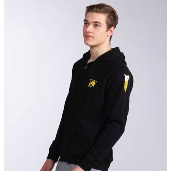 Pikachu Pokémon Center Unisex Active Black Fitted Zip-Up Hoodie, XL - Picture 1 of 9